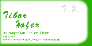 tibor hofer business card